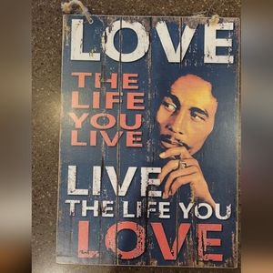 Bob Marley wall hanging 8.5 x 6 LIVE LOVE